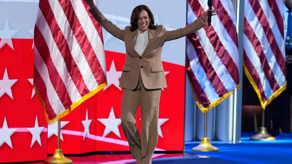 DNC 2024 Kamala Harris surprises delegates at convention NBC Chicago