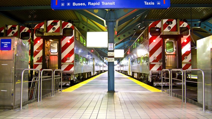 CHICAGO – OCTOBER 18:  Metra trains sits on tracks at the Richard B. Ogilvie Transportation Center, in Chicago, Illinois on OCTOBER 18, 2011.  (Photo By Raymond Boyd/Michael Ochs Archives/Getty Images)