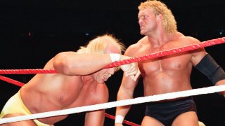 Sid Eudy, right, with Hulk Hogan at Madison Square Garden in New York in 1992.