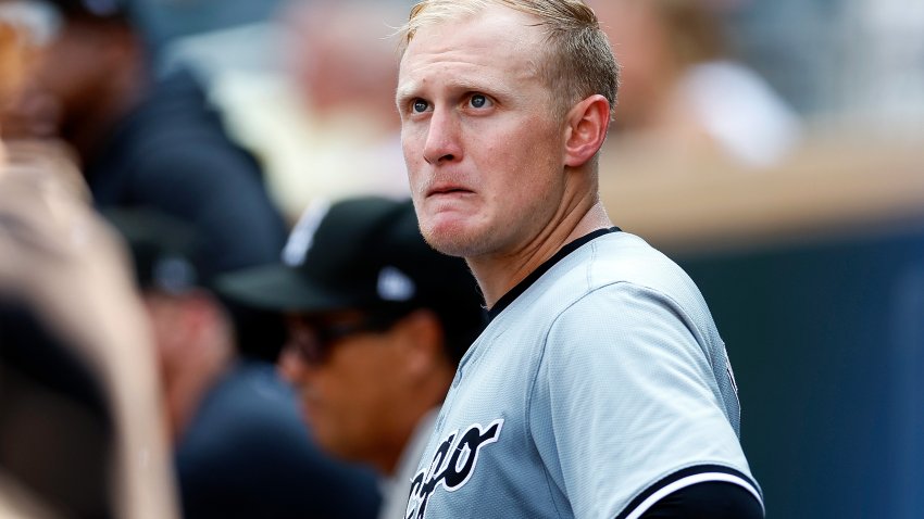 MINNEAPOLIS, MINNESOTA – AUGUST 04: Andrew Vaughn #25 of the Chicago White Sox looks on against the Minnesota Twins in the ninth inning at Target Field on August 04, 2024 in Minneapolis, Minnesota. The Twins defeated the White Sox 13-7. (Photo by David Berding/Getty Images)