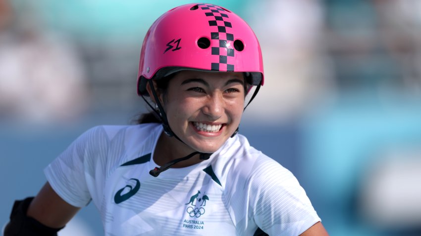 PARIS, FRANCE – AUGUST 06: Arisa Trew of Team Australia reacts during the Women’s Park Final on day eleven of the Olympic Games Paris 2024 at Place de la Concorde on August 06, 2024 in Paris, France. (Photo by Alex Pantling/Getty Images)