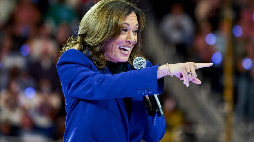 US Vice President Kamala Harris speaks during a campaign event at Fiserv Forum in Milwaukee, Wisconsin, US, on Tuesday, Aug. 20, 2024. In the days following her rapid ascent to the top of the Democratic ticket, Harris quickly brought in a coterie of advisers from former President Barack Obama's White House and campaign efforts to join her team.