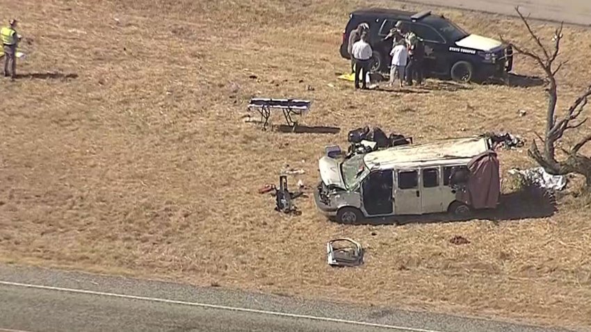 Texas DPS investigates a fatal rollover crash in Alvord, Texas, Aug. 28, 2024.