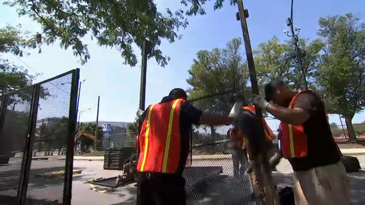 Emergency crews remove security fences and barricades at United Center – NBC Chicago