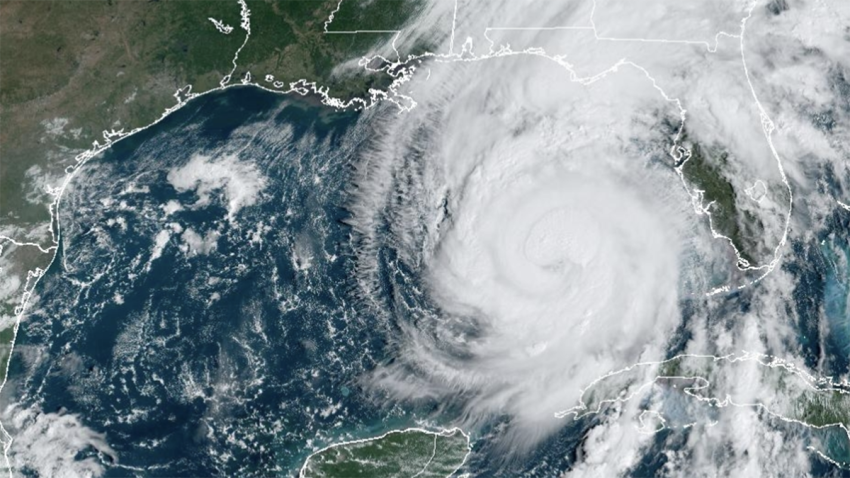 A satellite image of Hurricane Helene on Sept. 26, 2024.