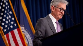 Federal Reserve Chairman Jerome Powell takes a question from a reporter at a news conference following a Federal Open Market Committee meeting at the William McChesney Martin Jr. Federal Reserve Board Building on July 31, 2024 in Washington, DC. 