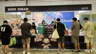 Hangzhou-based toy company Dodo Sugar, pictured here at the Pop Toy Show in Singapore on Aug. 23, 2024, is expanding to Thailand and other parts of Southeast Asia.