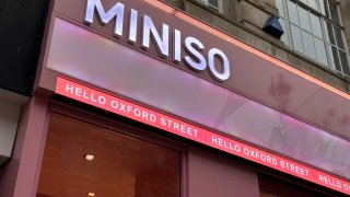 Pictured here in Nov. 2023 is a storefront for Chinese retailer Miniso in London.