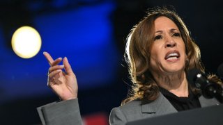 US Vice President Kamala Harris speaks about reproductive rights at a campaign event at the Cobb Energy Center in Atlanta, Georgia, on September 20, 2024. 