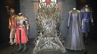 The Iron Throne and costumes on display