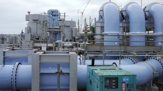 The advanced liquid processing system (ALPS), used for treating accumulated contaminated water, during a media tour at Tokyo Electric Power Co's (TEPCO) Fukushima Dai-Ichi nuclear power plant in Futaba, Fukushima, Japan, on July 21, 2023. The plan for TEPCO to release the wastewater equivalent in volume to about 500 Olympic-size swimming pools has drawn fierce criticism from China and stirred wider regional concerns.