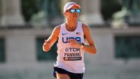 BUDAPEST, HUNGARY – AUGUST 27: Zach Panning of Team United States competes in the Men’s Marathon during day nine of the World Athletics Championships Budapest 2023 on August 27, 2023 in Budapest, Hungary. (Photo by Shaun Botterill/Getty Images)