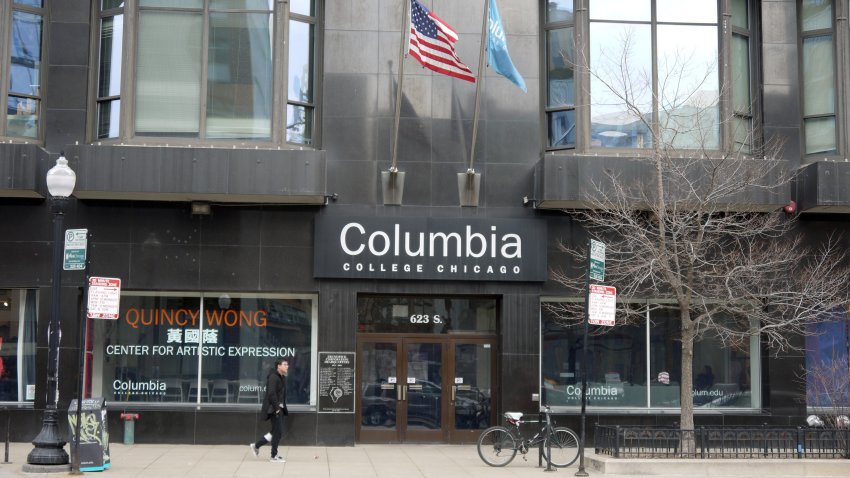 Exterior view of the Art and Design Building of Columbia College Chicago on 623 South Wabash Avenue, Chicago, Illinois, March 2018. (Photo by Interim Archives/Getty Images)