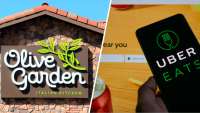 Olive Garden owner Darden Restaurants struck a delivery deal with Uber Technologies.