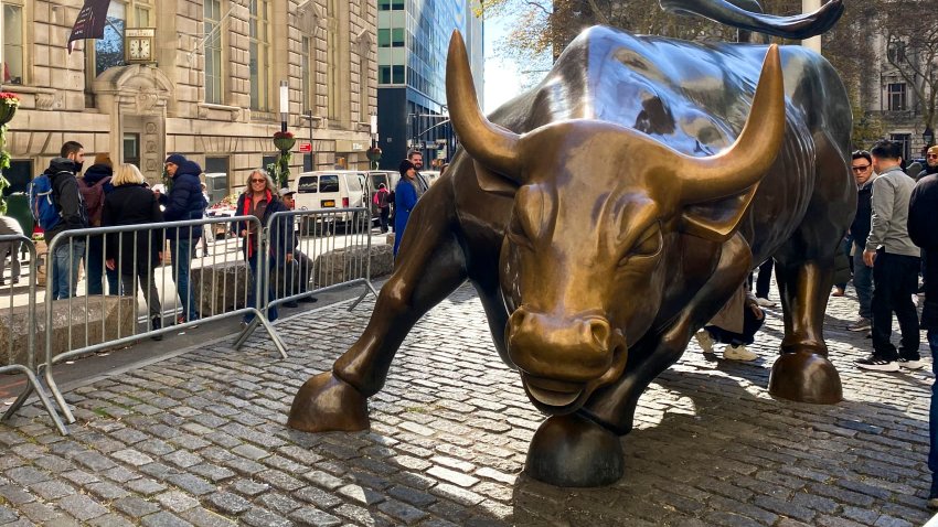 The Charging Bull in the Financial District in New York City.