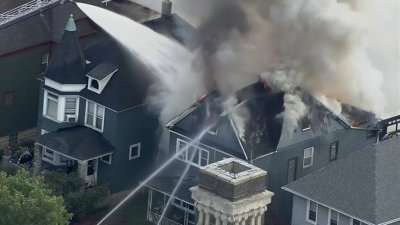 Sky 5 captures massive fire engulfing Whiting home near high school