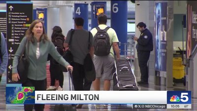 Evacuating Florida residents arrive at O'Hare ahead of Hurricane Milton