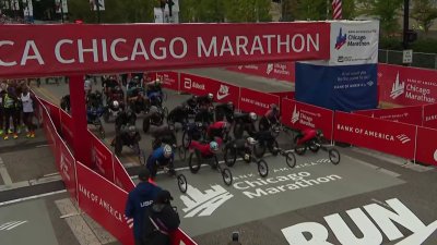 Bank of America Chicago Marathon wheelchair races take off from Grant Park