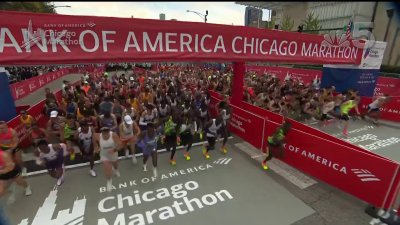 Watch: Elite runners step off in the Bank of America Chicago Marathon