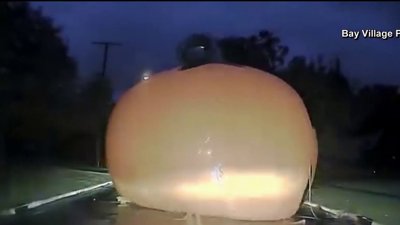 Runaway inflatable pumpkin swallows officer in hilarious Ohio police encounter