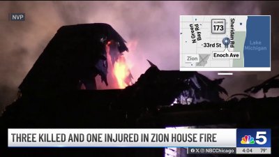 Massive house fire in Zion leaves 3 dead, 1 injured