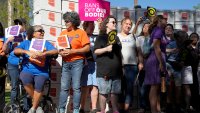 FILE - Arizona abortion-rights supporters gather for a news conference prior to delivering over 800,000 petition signatures to the capitol to get abortion rights on the November general election ballot Wednesday, July 3, 2024, in Phoenix.