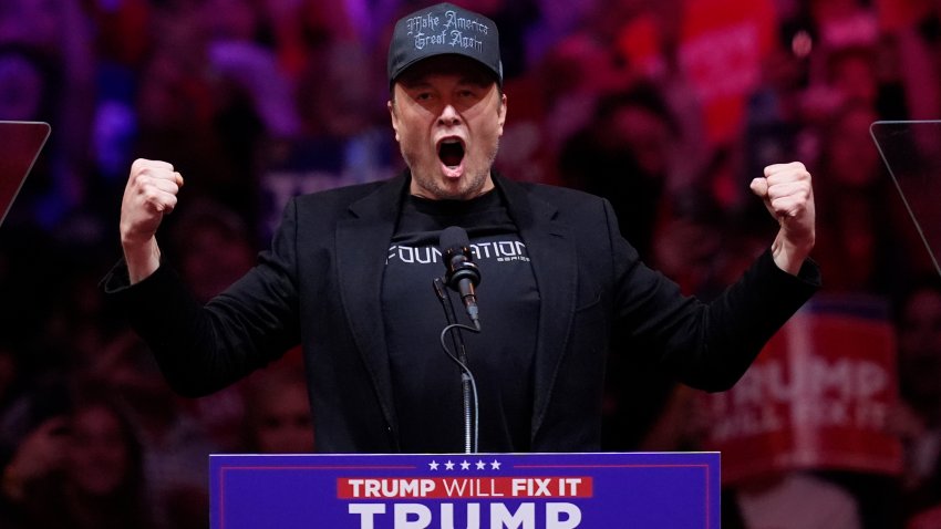 Elon Musk speaks before Republican presidential nominee former President Donald Trump at a campaign rally at Madison Square Garden, Sunday, Oct. 27, 2024, in New York.