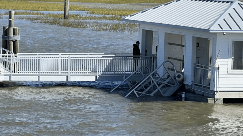 Gangway collapse at the Marsh Landing Dock on Sapelo Island.