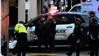 Paramedics transport a patient who was administered Narcan for a suspected fentanyl overdose in Portland, Ore., on Jan. 25.