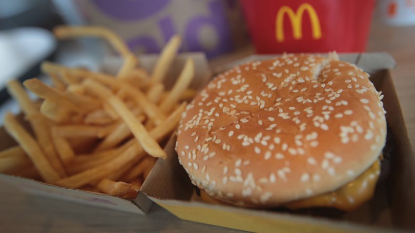 EFFINGHAM, IL – MARCH 30:  A Quarter Pounder hamburger is served at a McDonald’s restaurant on March 30, 2017 in Effingham, Illinois. McDonald’s announced today that it will start making the burger with fresh beef patties instead of the frozen beef that it currently uses.  (Photo Illustration by Scott Olson/Getty Images)