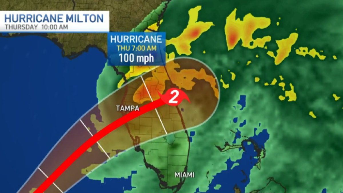 Where is the hurricane going to hit in Florida? Hurricane Milton path, tracker NBC Chicago