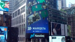 Marqeta celebrates its initial public offering at the Nasdaq on June 9, 2021.