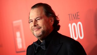 Salesforce CEO Marc Benioff attends the TIME100 Gala at Jazz at Lincoln Center in New York on April 26, 2023.