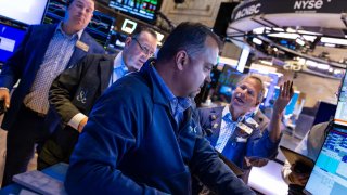 Traders work on the floor of the New York Stock Exchange on Nov. 22, 2024 in New York City.