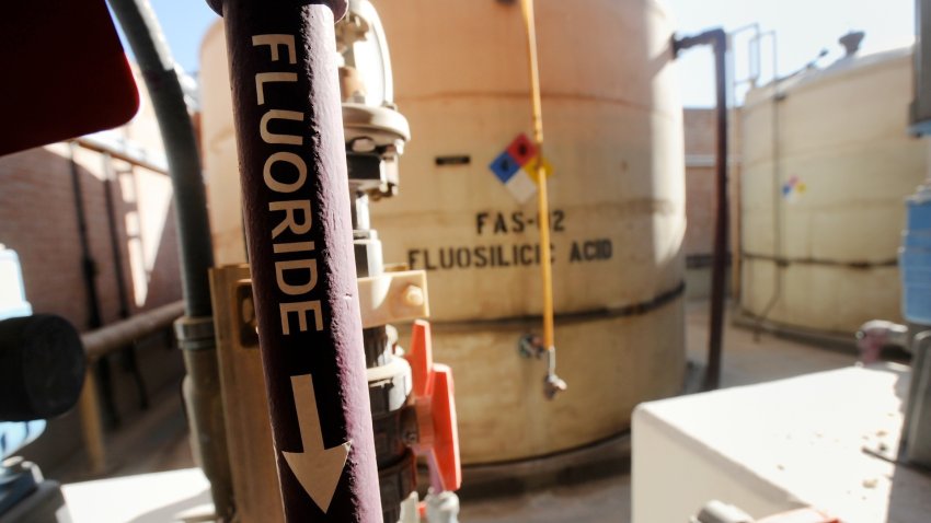 Equipment at a water treatment plant.