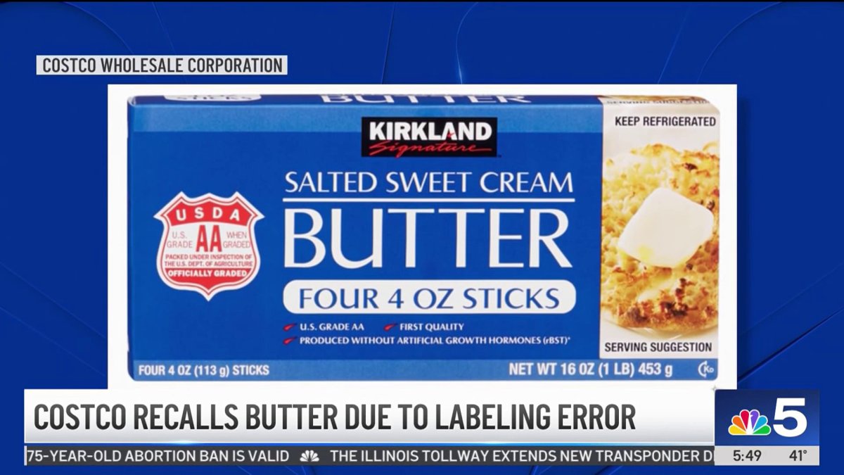 Check your fridge: Costco recalls nearly 80k pounds of butter – NBC Chicago