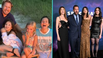 Drew Barrymore beams over her and Adam Sandler's daughters watching '50 First Dates' together