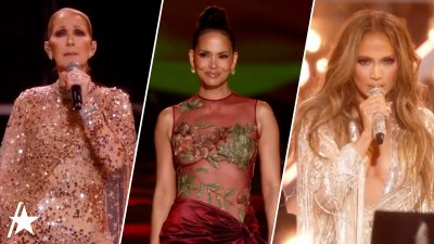 Halle Berry wears 2002 Oscars gown as Céline Dion and Jennifer Lopez sing at Elie Saab show