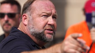 File - Alex Jones outside Waterbury Superior Court during his trial on Sept. 21, 2022 in Waterbury, Connecticut.