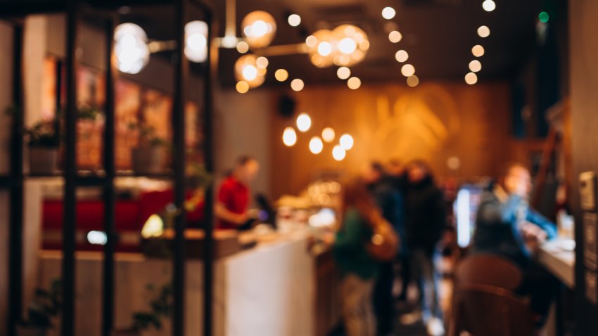 Abstract blur defocus coffee shop cafe or restaurant interior background