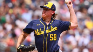 MINNEAPOLIS, MINNESOTA – JULY 21: Rob Zastryzny #58 of the Milwaukee Brewers pitches in the fifth inning during a game against the Minnesota Twins at Target Field on July 21, 2024 in Minneapolis, Minnesota. (Photo by Adam Bettcher/Getty Images)