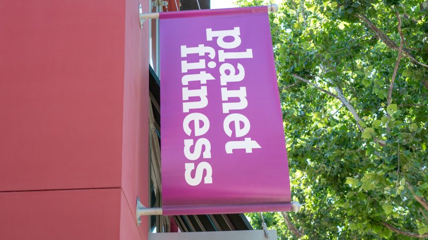 Sign on facade at Planet Fitness gym in Walnut Creek, California, July 17, 2024.