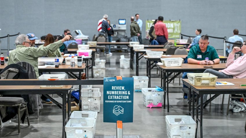 Milwaukee election officials process and count ballots in Milwaukee, Wisconsin, on Election Day, November 5, 2024. (Photo by Alex Wroblewski / AFP) (Photo by ALEX WROBLEWSKI/AFP via Getty Images)