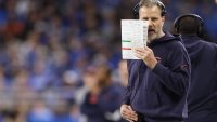 DETROIT, MICHIGAN – NOVEMBER 28: Head coach Matt Eberflus of the Chicago Bears looks on during the first quarter against the Detroit Lions at Ford Field on November 28, 2024 in Detroit, Michigan. (Photo by Mike Mulholland/Getty Images)