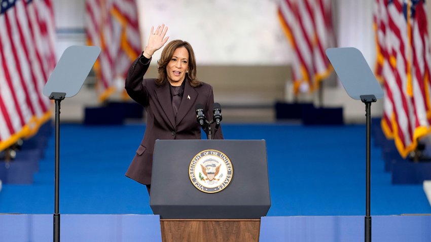 Vice President Kamala Harris at Howard University on Nov. 6, 2024 in Washington, D.C.