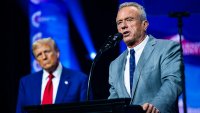 Robert F. Kennedy, Jr. speaks alongside Donald Trump at a Turning Point Action Rally in Duluth, Georgia, on Oct. 23, 2024.