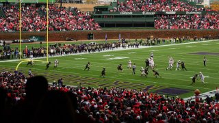 CHICAGO, ILLINOIS – NOVEMBER 16: Will Howard #18 of the Ohio State Buckeyes throws a pass against the Northwestern Wildcats during the second half at Wrigley Field on November 16, 2024 in Chicago, Illinois. (Photo by Michael Reaves/Getty Images)