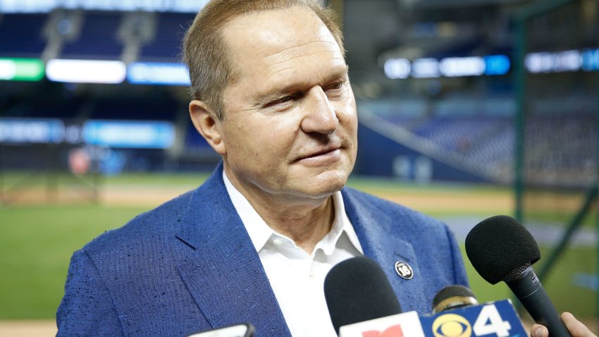 Agent Scott Boras prior to the game between the Miami Marlins and the New York Mets at Marlins Park on July 12, 2019 in Miami.