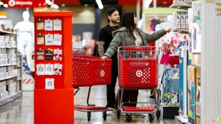 Shoppers look for bargains at a Target store in Chicago on November 26, 2024, ahead of the Black Friday shopping day. 