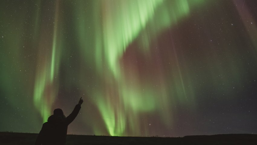 The Northern Lights, as viewed from Iceland.